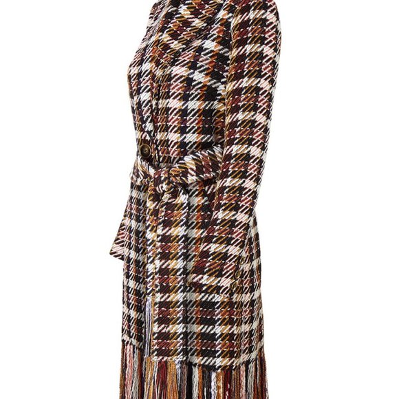CAbi Regency plaid fringe boho plaid blanket Coat (M) ❤️ - Picture 8 of 11